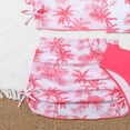 thumbnail image 4 of BOBOGOJP Girls Swimsuit 3 Piece Tropical Print Bikini Set Teens Bathing Suit with Drawstring Quick Dry Cover Up 9-16Y(Pink, 10-11 Years), 4 of 6