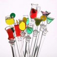 thumbnail image 3 of ZHAOCHENG 10 piezas de palitos para revolver bebidas de colores, agitadores de bebidas de 9 pulgadas, agitadores de cócteles acrílicos, varillas transparentes, agitadores de bebidas de cóctel para bar, 3 of 5