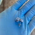 thumbnail image 6 of Men's Real Solid 925 Sterling Silver Iced Hip Hop Earrings Flooded Out 8MM Round Screw Back, 6 of 9