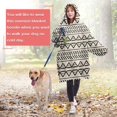 thumbnail image 4 of Wearable Oversized Blanket,White Geometric Triangle Chevron Pattern Wearable Blanket Hoodie for Adults,Cozy Hooded Blankets with Super Pockets,Super Warm Fuzzy Pullover for Women & Men, 4 of 6