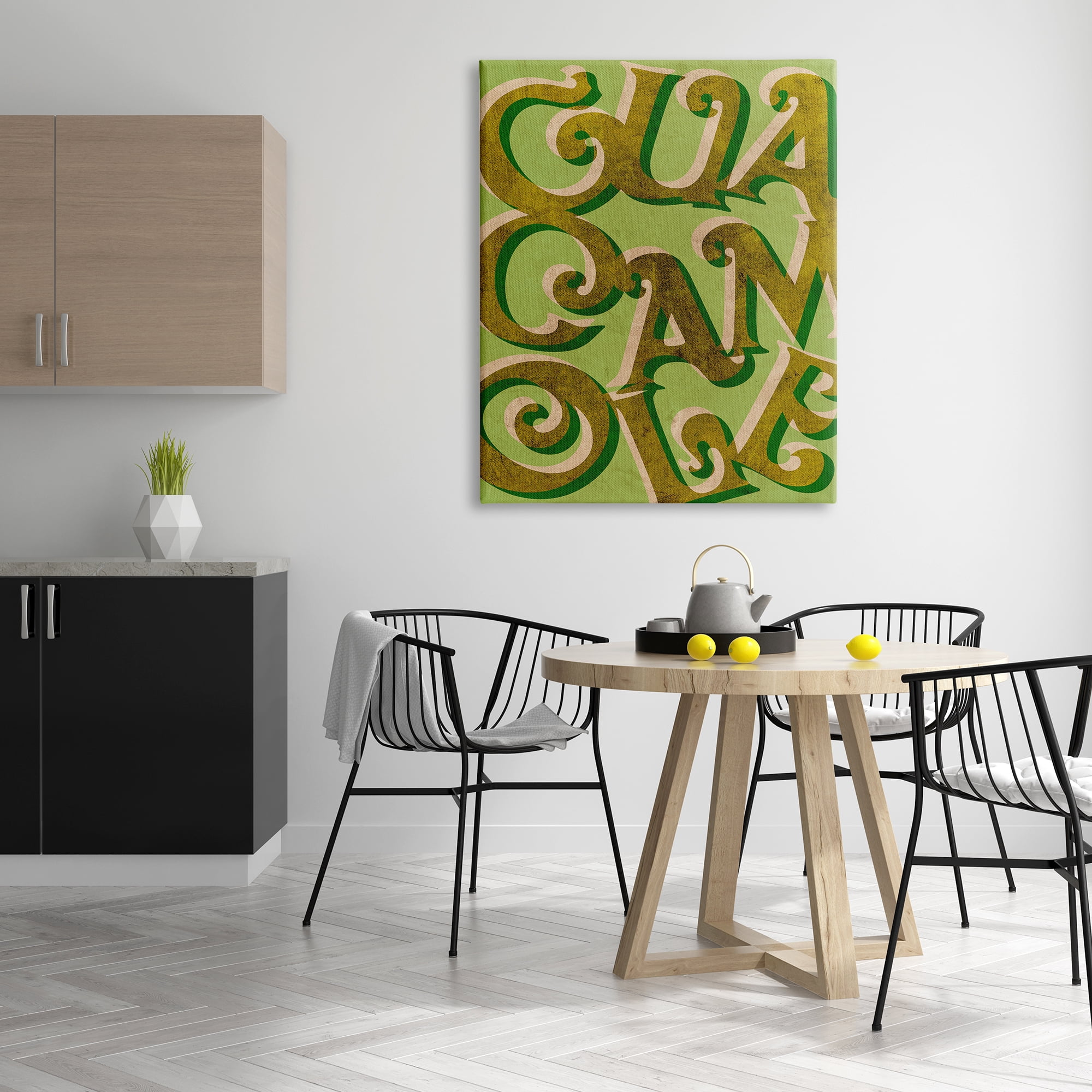 Stupell Industries Whimsical Guacamole Typography Layered Lettering Kitchen Sign Graphic Art Gallery Wrapped Canvas Print Wall Art, Design by Daphne Polselli