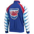 thumbnail image 3 of Men's Mitchell & Ness Blue New Jersey Nets Hardwood Classics Authentic Warm-Up Raglan Full-Zip Jacket, 3 of 4