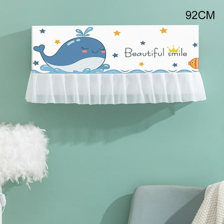 

HXAZGSJA Air Conditioner Cover Lace Fabric Wall Hanging Indoor All-inclusive Air Conditioner Protection Dust Cover White(White L)