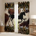 thumbnail image 2 of jejeloiu Rustic Cowhide Black Out Curtains,Farm Animal Horse Curtains Pack of 2 (42x63 Each),Brown Beige Black Bedroom Curtains For Men Women,Luxury Bedroom Decor, 2 of 6