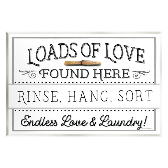 Stupell Industries Loads of Love Laundry Typography Painting Unframed Art Print Wall Art, 15 x 10