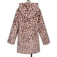 thumbnail image 6 of safuny Women's Winter Soft Fleece Hoodie Coat Faux Furry Jacket Open Front Holiday Leopard Trendy Outwear Fall Vintage Casual Elegant Warm Long Sleeve Pink S, 6 of 6
