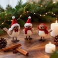 thumbnail image 3 of Dserfhy Cute Fluffy Plush Foam Bird Christmas Tree Ornament Simulated Bird Figurine with Red Hat And Scarf for Christmas Tree Mantel Desk Decoration, 3 of 8