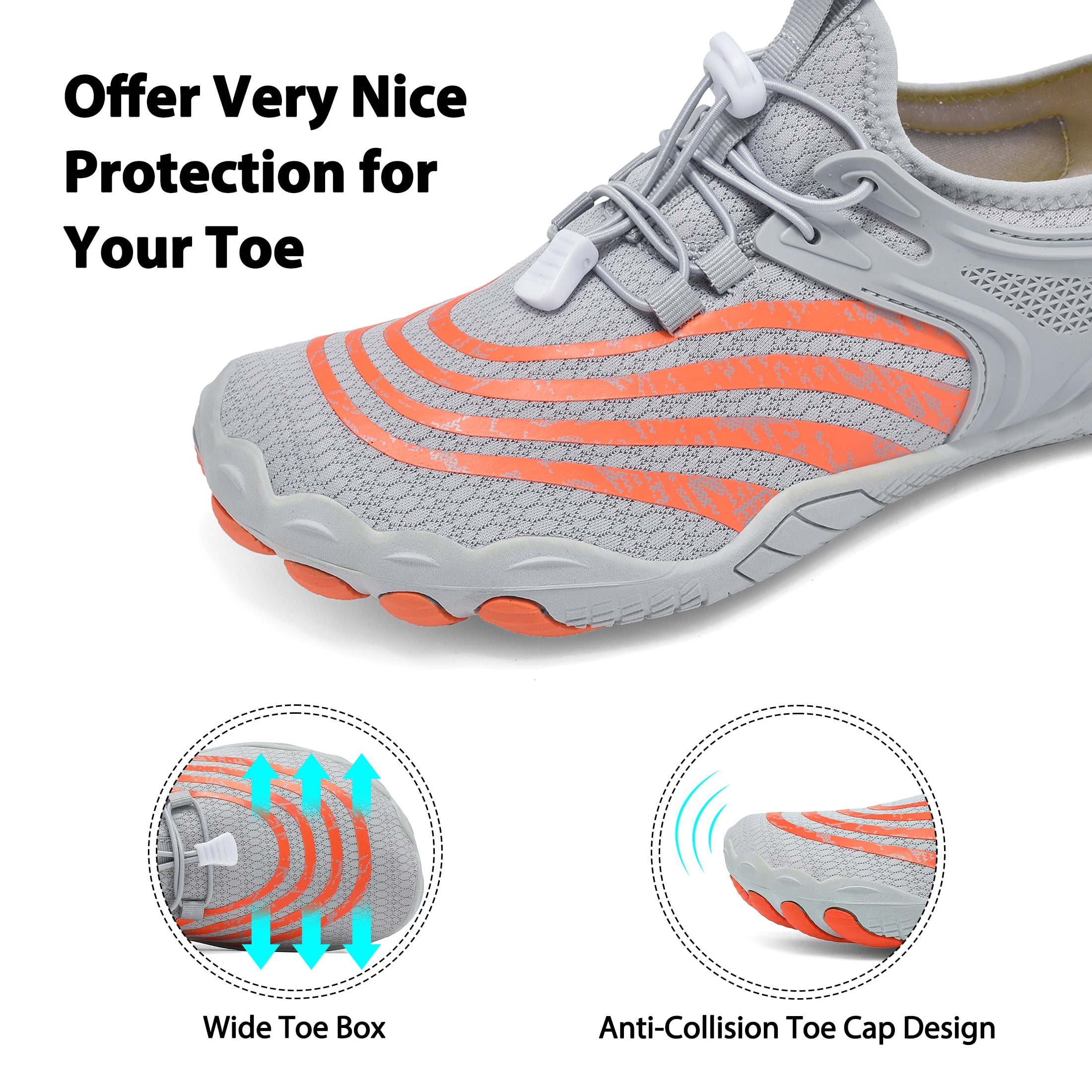 Water Shoes for Women Men Wide Toe Box Quick Dry Barefoot Sport Shoes Lightweight Non Slip Hiking Shoes for Swimming Beach Walking Surfing Yoga