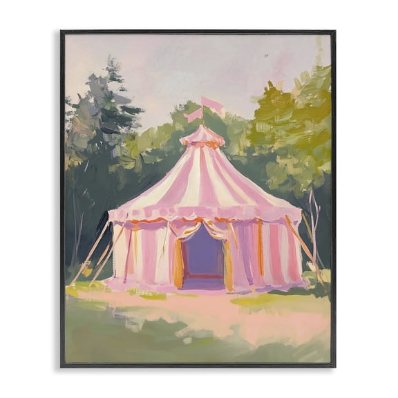 Stupell Industries Cottage Pink Circus Tent in Meadow Black Framed Giclee Art, 11 x 14, by The Prints Vibe