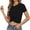 A-Black322, variant on Women's Twist Front Cropped T-Shirt Short Sleeve Casual Everyday Summer Basic Tee