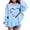 Blue, variant on Shadoumai Girls Stylish Long Sleeve Casual Pullover Hooded Sweatshirt Soft Fabric Warm Autumn Daily Outerwear for Kids, Girls Stylish Autumn Hooded Sweatshirt