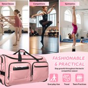 Dance Bag with Garment Rack - 28Collapsible Rolling Competition Dance Duffle Bag Lightweight Costume Wheeled Suitcase for Dancers Shows Livestreamer Athletes
