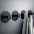 thumbnail image 1 of Paquete de 4 ganchos multifuncionales para toallas para la pared del baño, acero inoxidable Extra pegajoso, ganchos para abrigos, ganchos de pared, negro mate resistente, 1 of 5