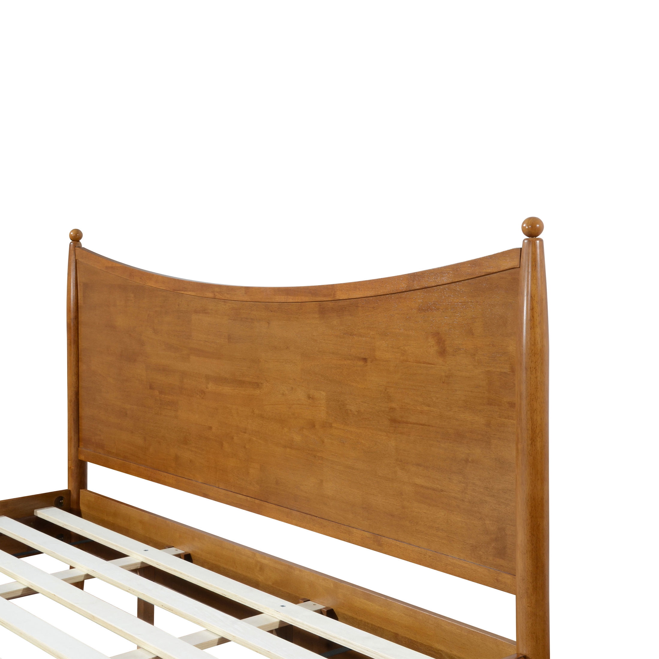 Christopher Knight Home King Bedroom Set, Wood Bed with Curved Headboard and 2 Nightstands, Brown+Natural