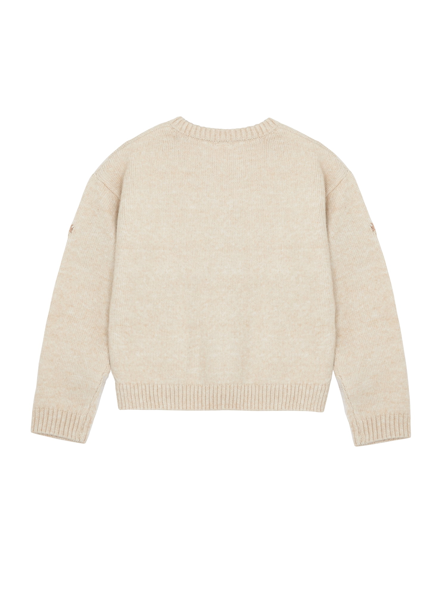 Wonder Nation Girls Novelty Feather Yarn Bear Icon Sweater, Sizes 4-18 & Plus