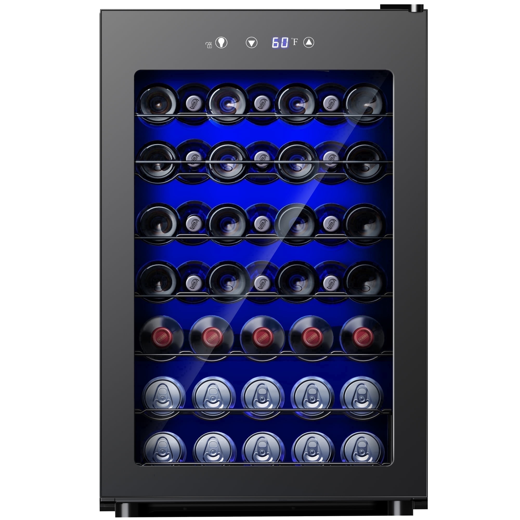 Simzlife 45 Bottles Wine Cooler Refrigerator,Built-in Wine Fridge with Stainless Steel Glass Door, for Home Bar, Kitchen, or Office