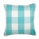 thumbnail image 1 of Funda de almohada decorativa azul aguamarina, hecha a mano, 40 x 40 cm (16 x 16 pulgadas), de algodón, a cuadros, fundas de sofá decorativas contemporáneas - Aqua Plaid, 1 of 4