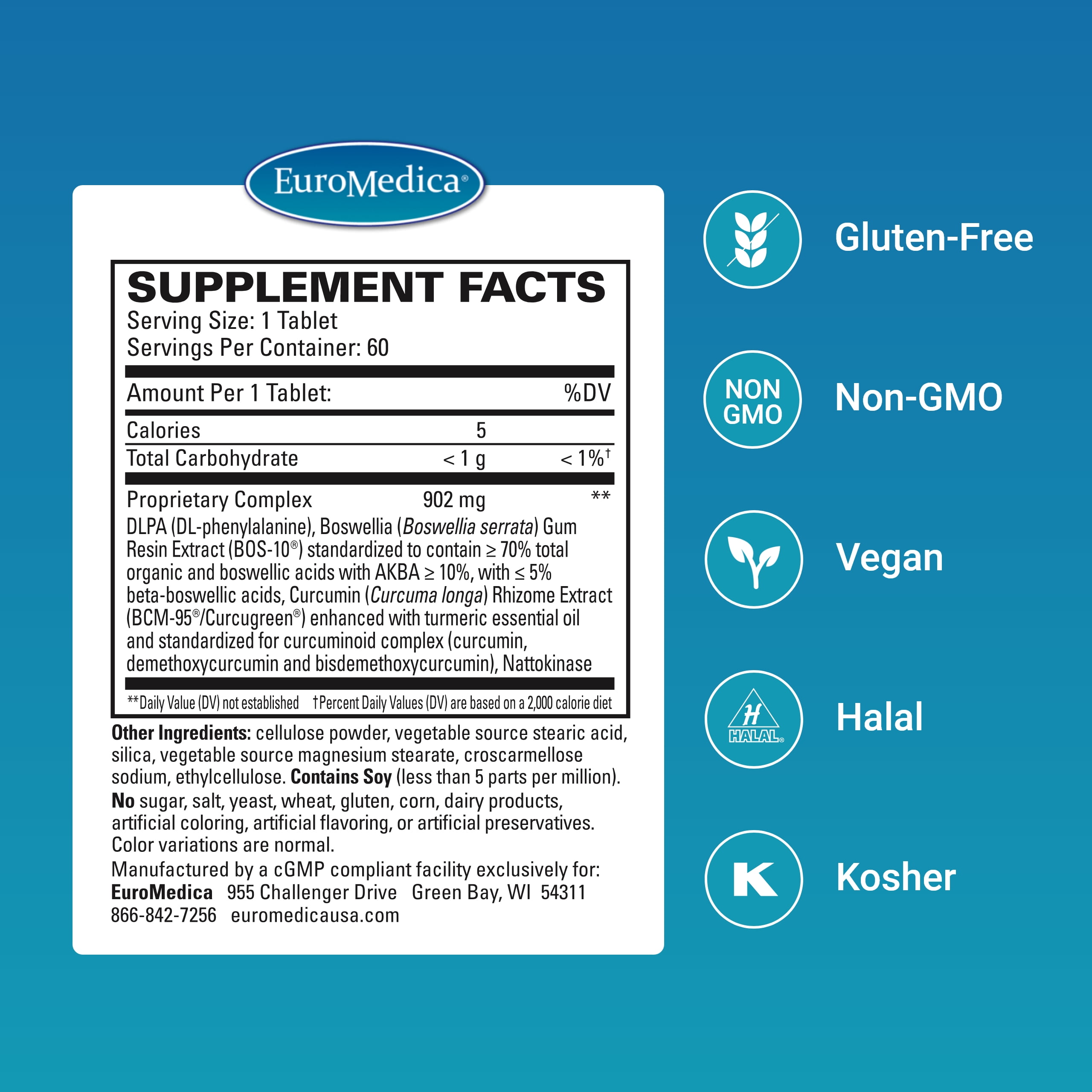 EuroMedica Curaphen Extra Strength - 60 Tablets