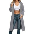 thumbnail image 5 of ADSSDQ Women Casual Zip up Polyester Hoodies,Fashion Long Hoodies Sweatshirts,Oversized Casual Fall Hoodie Jackets Gray L, 5 of 5