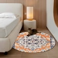 thumbnail image 3 of Orange Boho Large Area Rugs for Bedroom Living Room, Soft Non Slip Carpet Bedside Rug, Vintage Ethnic Tribe Abstract Art Round Floor Cover Kitchen Accent Rug 4' for Dining Room/Office, 3 of 9