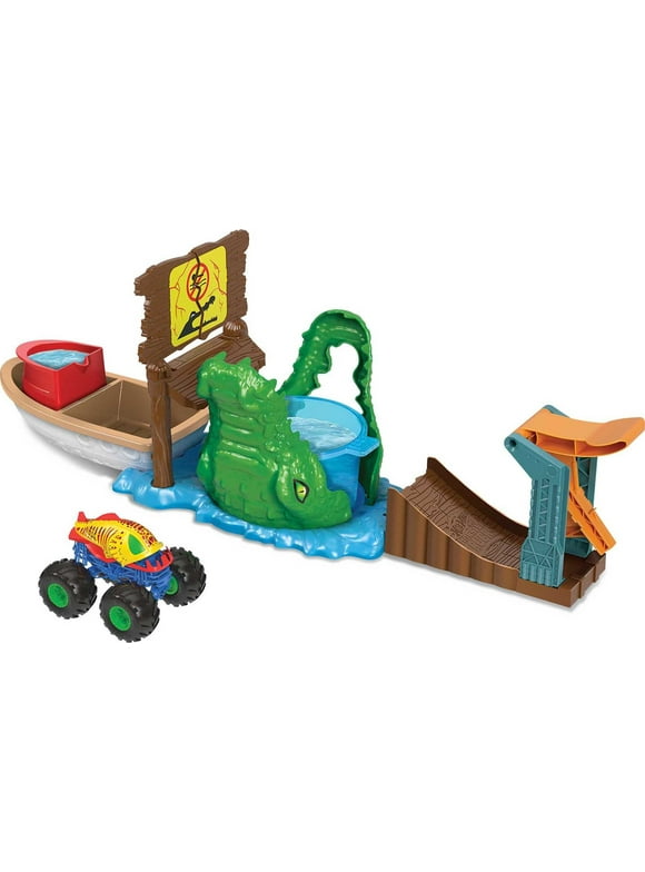 Hot Wheels Monster Trucks Arena Smashers Swamp Chomp Playset with 1 Toy Truck