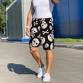 thumbnail image 3 of Daiia black white Skull bone Mens Woven Stretch Pajama Short,Short Pajama Pants-Small, 3 of 7