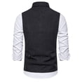 thumbnail image 4 of Men's Business Formal Suit Vest Double-breasted Dress Suits Blazer V-neck Trim Waistcoat Wedding Tuxedo Vest, 4 of 5