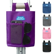 Crutch Comfort Large Universal 2-Pocket 8"x9" Crutch Bag/ Tote/ Pouch (Purple)