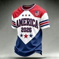 thumbnail image 2 of Usa Mens Soccer Jersey Crewneck Short Sleeve 2026 Country Team Tee Fan International Soccer Shirt Retro Streetwear Top Red XXL, 2 of 6