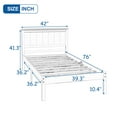 thumbnail image 4 of Euroco Pine Wood Storage Platform Bed, Twin, White, 4 of 7
