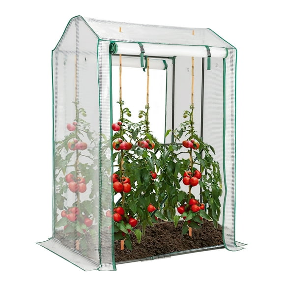 Costway 39" x 32" x 59" Walk-in Garden Greenhouse Warm House for Plant Growing