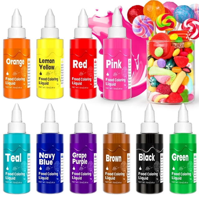 Set de Colorantes Alimentarios ERCorArt 10 Colores x 70 ml Pintura Comestible