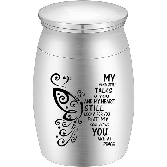 3 Inches Small Stainless Steel Keepsake Cremation Urn Butterfly Mini Cremation Urns for Ashes Stainless Steel Small Memorial Ashes Holder Mini Urn Small Ash Urn