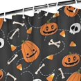 thumbnail image 3 of Halloween Pumpkins Skulls and Bones Shower Curtain 36"x72" ,Bathroom Decorative Shower Curtains Set with 12 Hooks,Modern Waterproof Washable Shower Curtain, 3 of 6