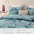 thumbnail image 5 of Whale Flotilla 3-Piece Queen Comforter Set, Soft Reversible Bedding Comforter Sets, Paisley Printed Down Alternative Comforter Duvet for All Seasons, Turquoise, 5 of 9