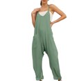 thumbnail image 4 of ZAZYULZ Summer Jumpsuits Womens Casual Summer Jumpsuit Sleeveless Loose Solid Color Comfortable Strap Loose Jumpsuit Pocket Jumpsuit(Green,Xxxl), 4 of 9