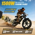 thumbnail image 3 of 20" x 4" Fat Tire Electric Bike, Peak 1500W Motor Dirt Adult Ebike with 48V 15.6Ah Removable Battery, Electric Mountain Bicycle with 7 Speed, UL2849, 3 of 10