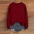 thumbnail image 2 of HNMKIU Chemises pour Femmes Chandail en Molleton pour Femmes Hauts Décontractés Raglan Manches Longues Col Rond Chandail Chandail en Molleton Décontracté Couleur Unie Hauts, 2 of 4