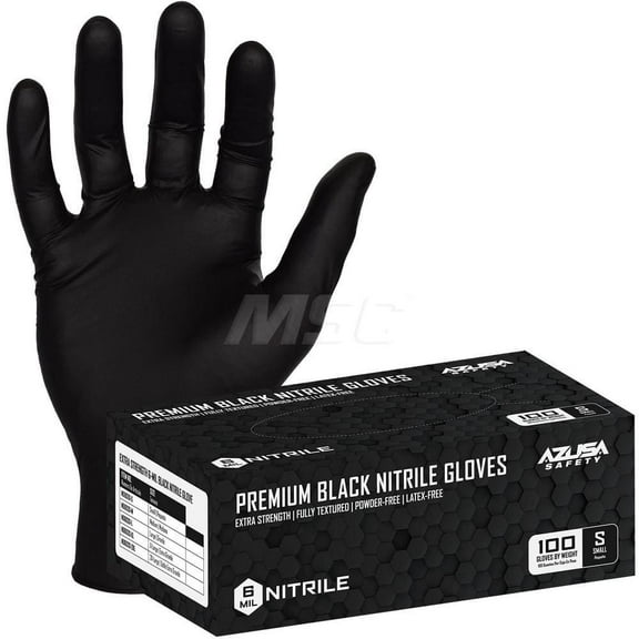 100 Pack AZUSA Safety ND6020-S Disposable Gloves, Size Small, 6 mil, Nitrile