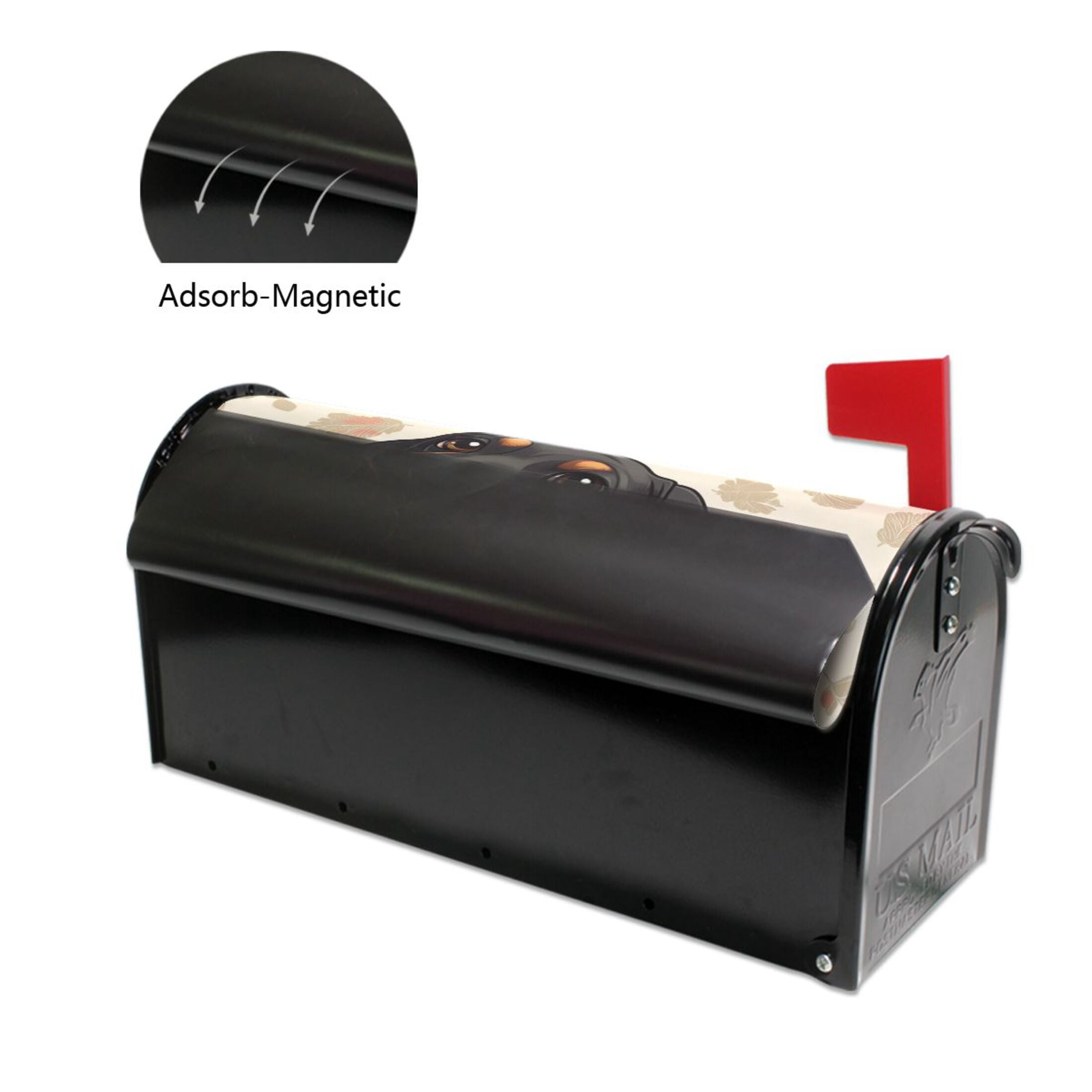 WOBOGO Dachshund Pattern Mailbox Cover Magnetic for Garden Yard Home Decor Standard Size 25.4×20.78in
