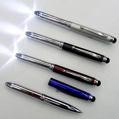 Tri-function Pen Pack Of 5 LED Flashlight & Capacitive Stylus 