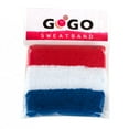 thumbnail image 3 of GOGO Patriot Style Stripe Wrist Sweatband, Red/White/Blue, 3 of 3