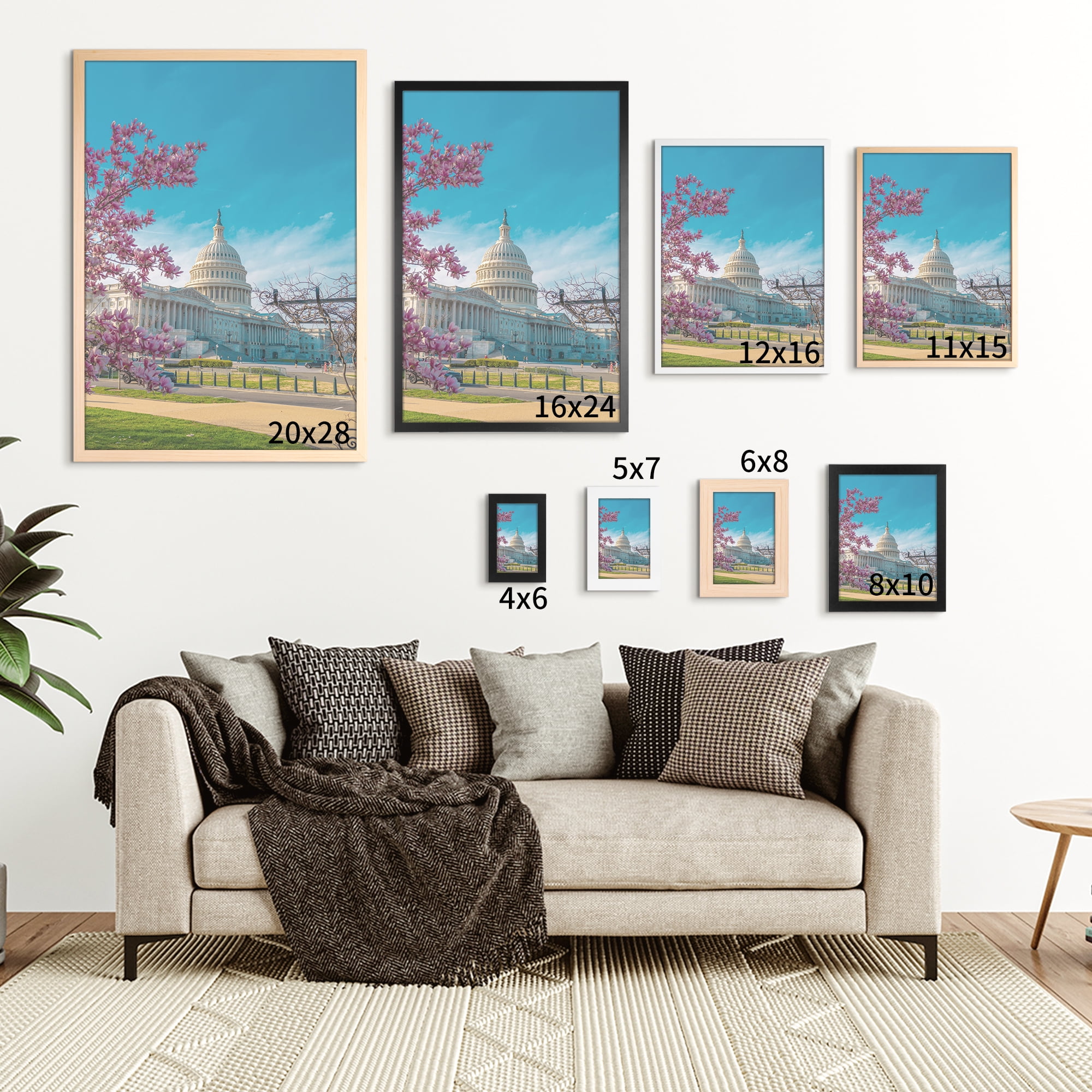 Unique Bargains Wall Picture Frame for Photo and Poster Art Photo Frame Wood Color 5x7