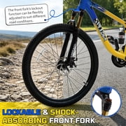 ICEELF 24 inch Kids Mountain Bike, 21-Speed MTB Bicycle for Boys & Girls Ages 8 9 10 11 12 , Lockable Suspension, Dual Disc Brakes, Multiple Colors
