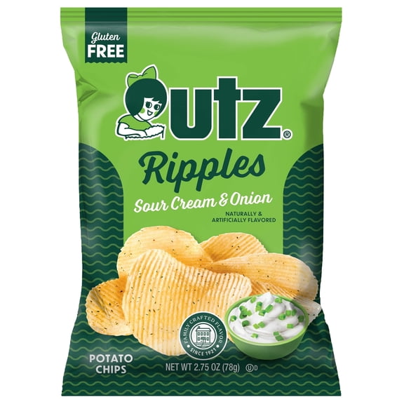 Utz Sour Cream & Onion Potato Chips, 2.75 oz. - Pack of 14