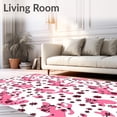 thumbnail image 2 of ODIKA 6'x9' Machine Washable Non-Slip Area Rug, Wild Feline Figure Decorative Lovable Beast Print High Traffic Rug, Pink, 723824, 2 of 7