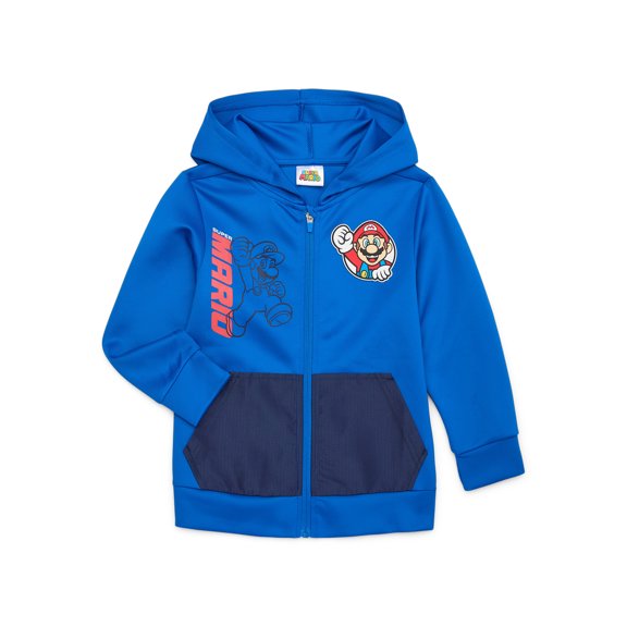 Super Mario Boysβ Active Jacket with Hood, Sizes 4-16
