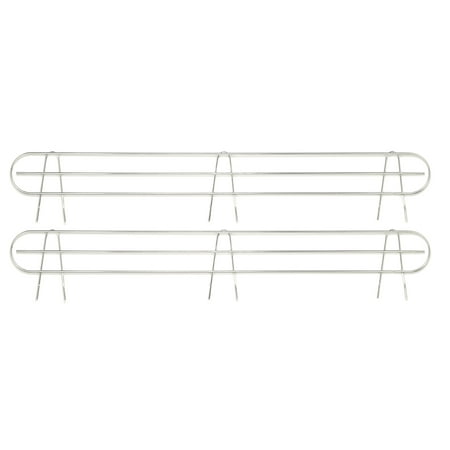 HSS Add-on Steel Wire Shelf Back Ledge Fits 36" Wide Wire Shelf Chrome 2-Pack, Hardware