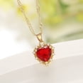 thumbnail image 3 of Jiwoy Love Heart Necklace for Women Birthstone Pendant 3A Cubic Zirconia 18 inches Chain Garnet, 3 of 7