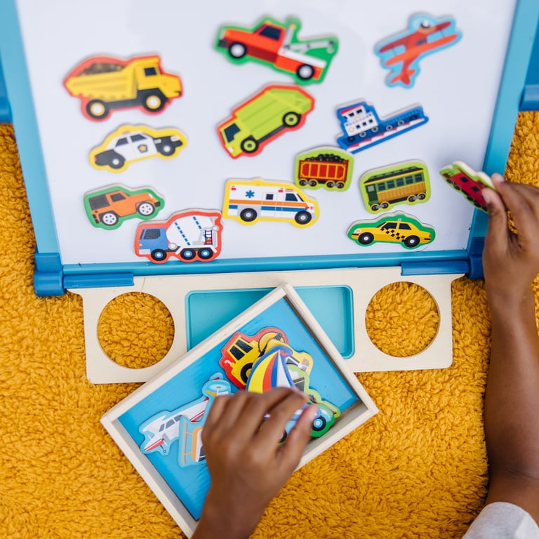 Melissa & Doug Wooden Magnets Vehicles Toy Set - Walmart.com